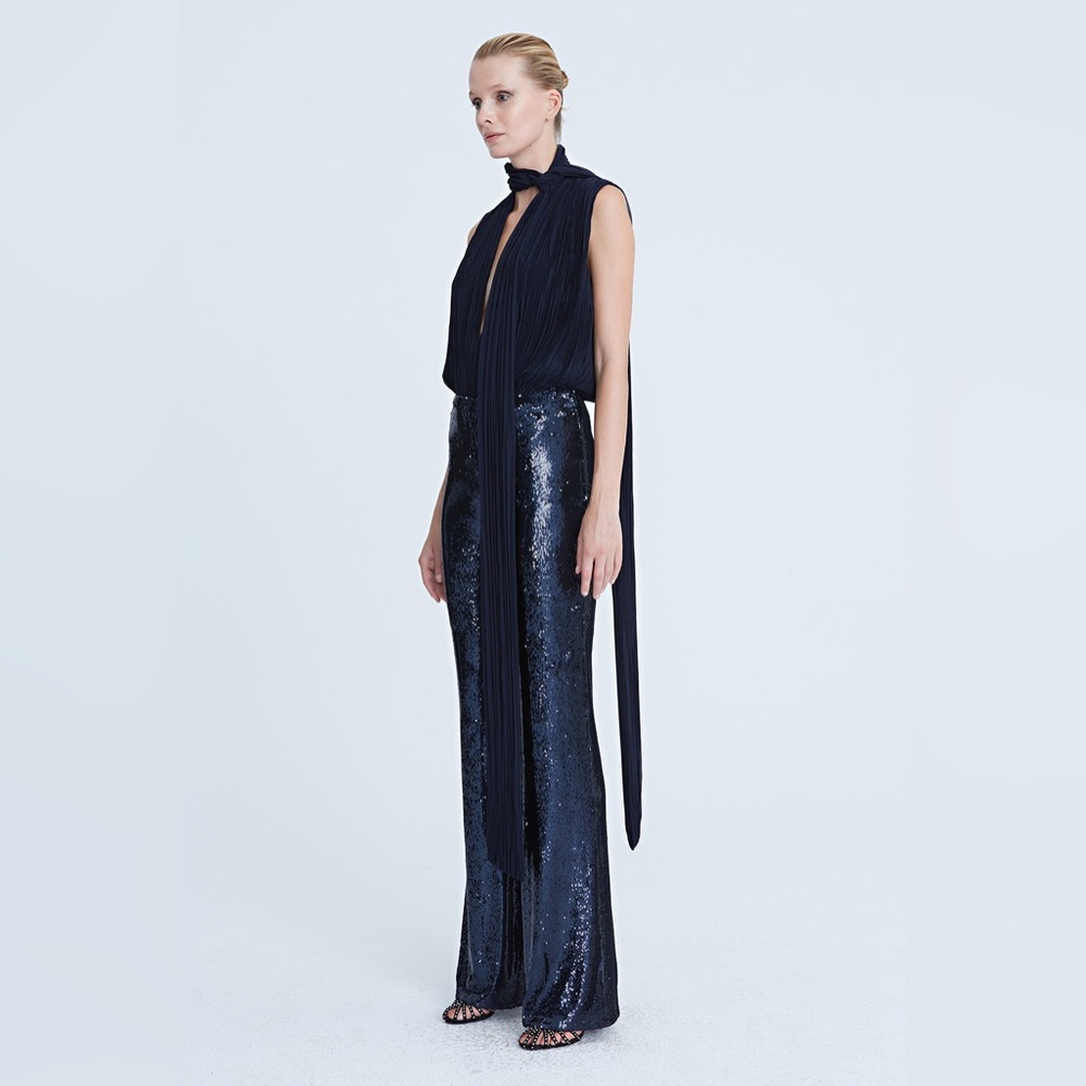 Halston Veronica Sequin Pant in Navy